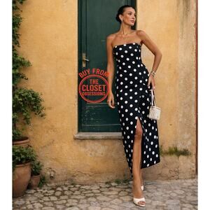 ZARA Polka Dot Strapless Midi Dress 🖤🤍✨ | Size L | NWT | Blogger Fave